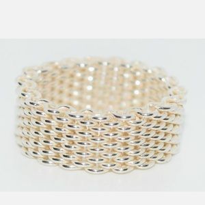 Sterling Silver Mesh Ring sz 7.5